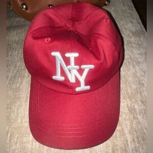 Kids Red NY Logo Baseball Cap